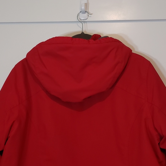 LANDS' END Insulated Winter Coat Hooded Red Size L/P 14-16 Nylon Polyester - Picture 13 of 15